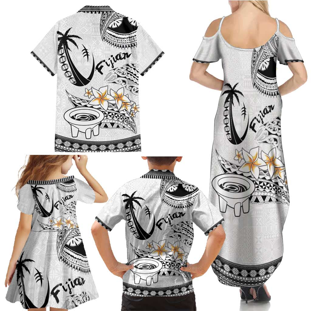 Fijian Traditional Culture Family Matching Summer Maxi Dress and Hawaiian Shirt Tapa Tribal Tattoos - Polynesian Pride