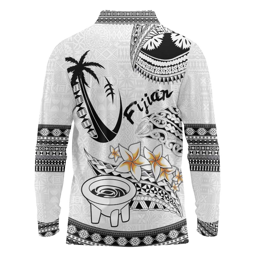 Fijian Traditional Culture Long Sleeve Polo Shirt Tapa Tribal Tattoos - Polynesian Pride