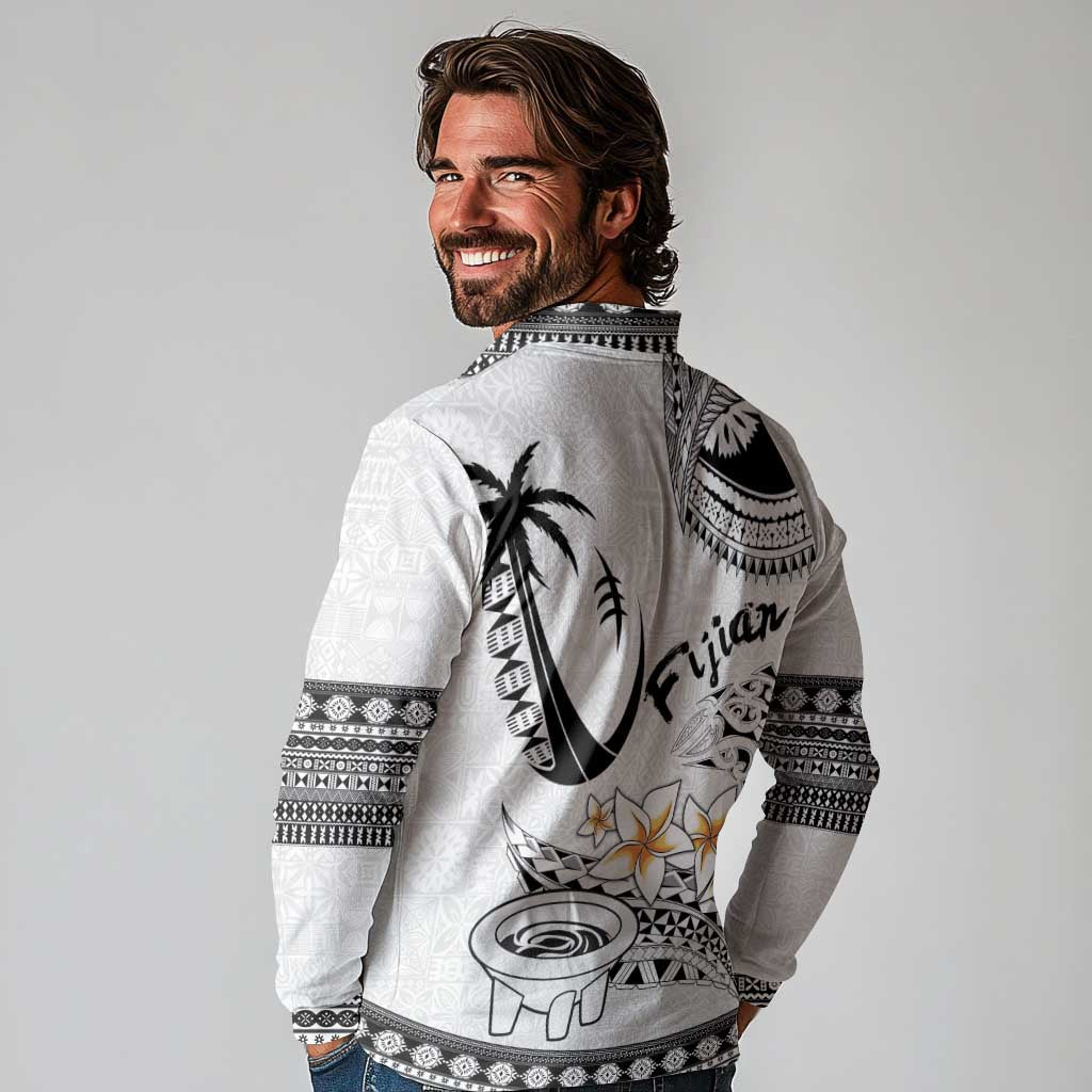 Fijian Traditional Culture Long Sleeve Polo Shirt Tapa Tribal Tattoos - Polynesian Pride