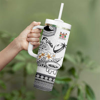 Fijian Traditional Culture Tumbler With Handle Tapa Tribal Tattoos - Polynesian Pride