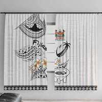 Fijian Traditional Culture Window Curtain Tapa Tribal Tattoos - Polynesian Pride