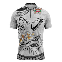 Fijian Traditional Culture Zipper Polo Shirt Tapa Tribal Tattoos - Polynesian Pride