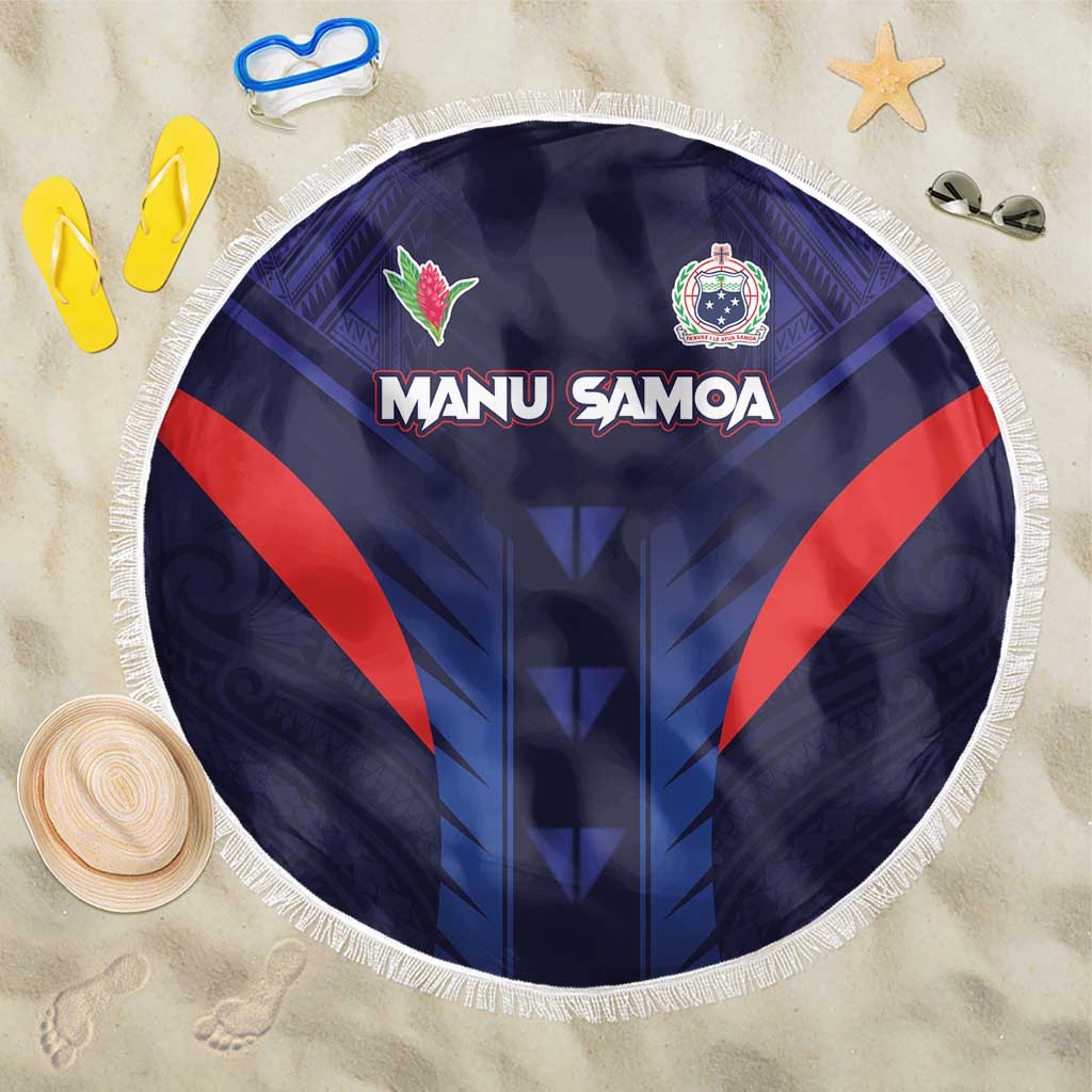 Rugby Samoa Beach Blanket Siva Tau Spirit Sporty Vibes LT03 One Size 150cm Navy - Polynesian Pride