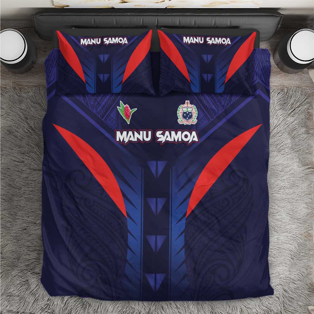 Rugby Samoa Bedding Set Siva Tau Spirit Sporty Vibes - Polynesian Pride