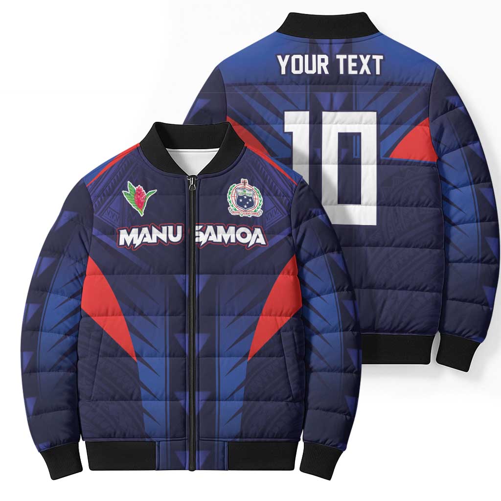 Custom Rugby Samoa Bomber Puffer Jacket Siva Tau Spirit Sporty Vibes LT03 - Polynesian Pride