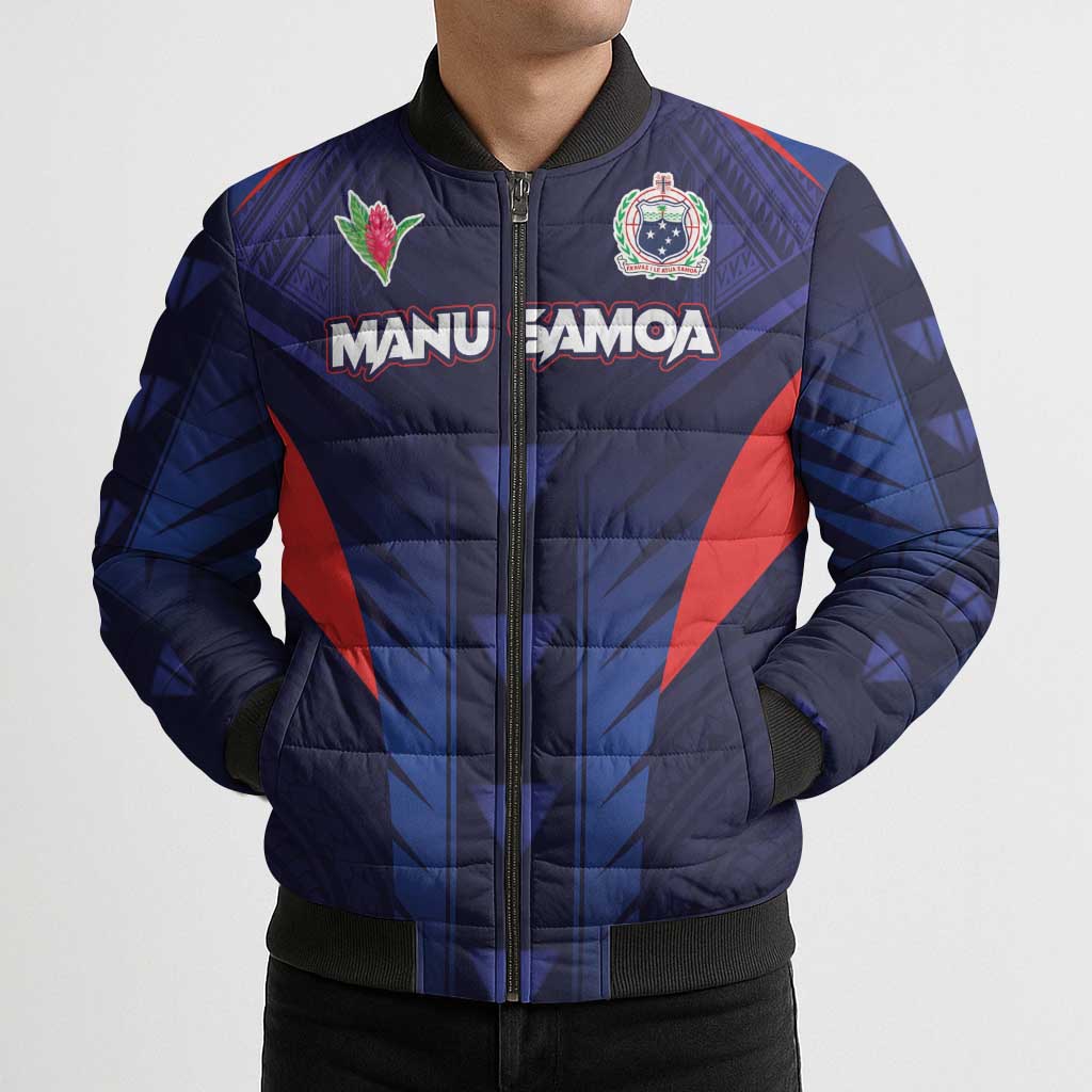 Custom Rugby Samoa Bomber Puffer Jacket Siva Tau Spirit Sporty Vibes LT03 - Polynesian Pride