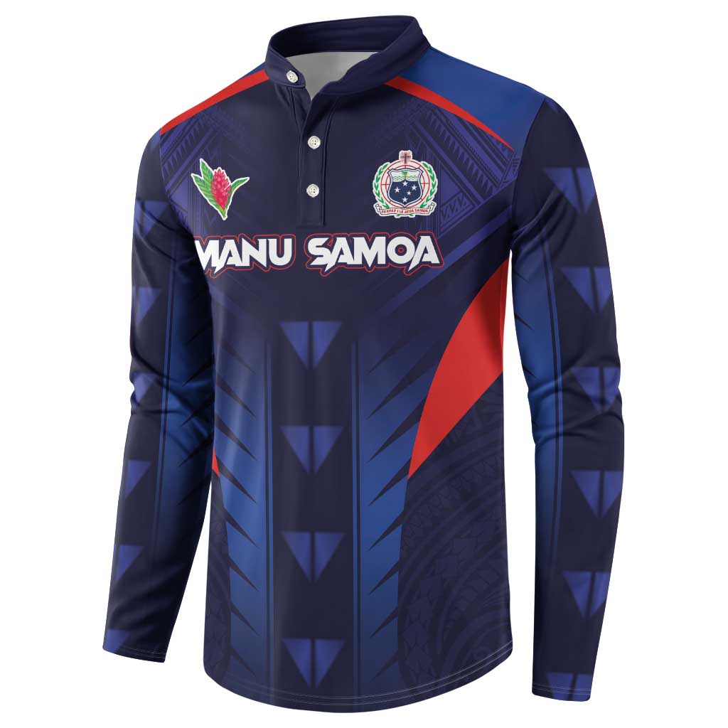 Custom Rugby Samoa Button Sweatshirt Siva Tau Spirit Sporty Vibes LT03 - Polynesian Pride