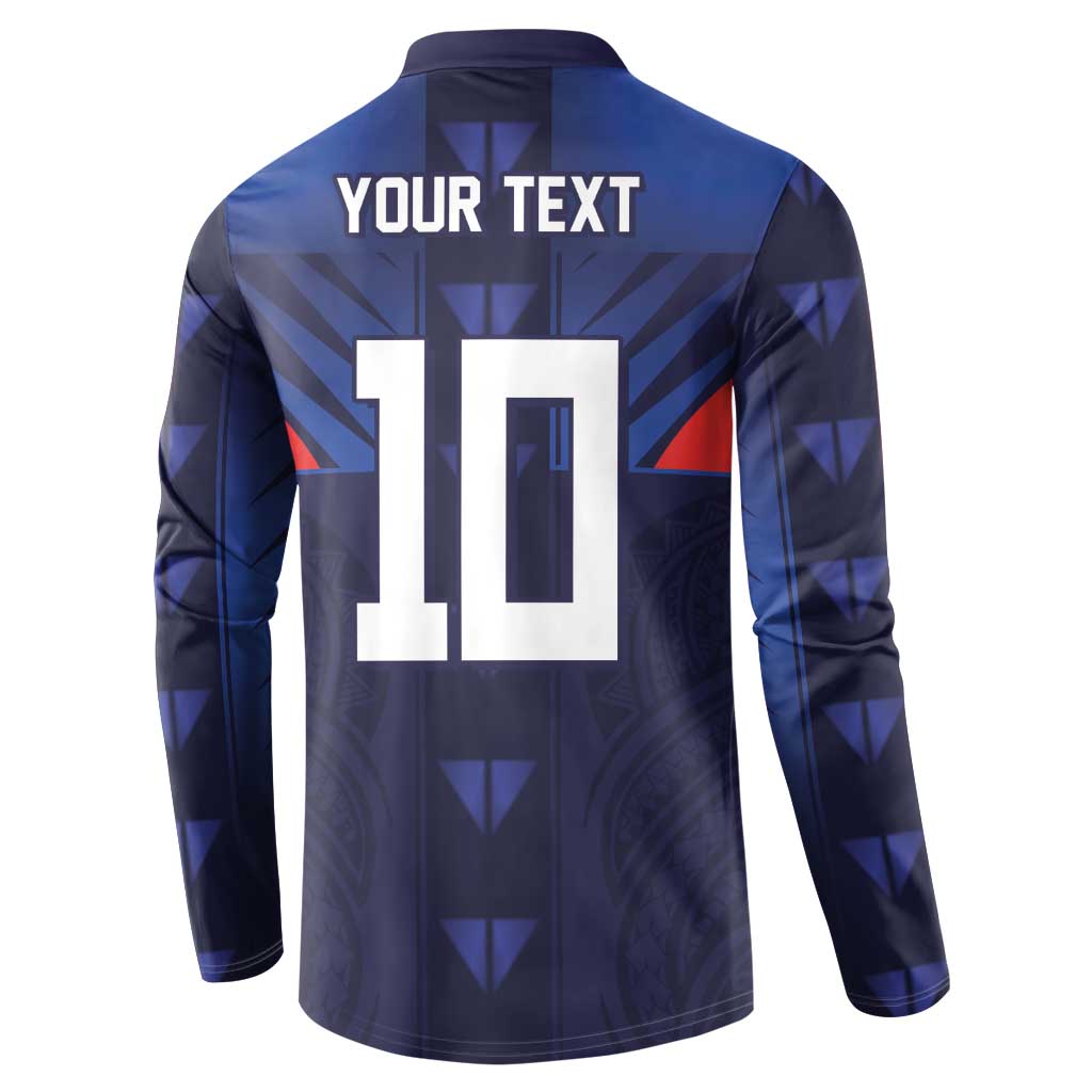 Custom Rugby Samoa Button Sweatshirt Siva Tau Spirit Sporty Vibes LT03 - Polynesian Pride