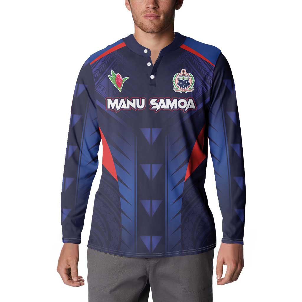 Custom Rugby Samoa Button Sweatshirt Siva Tau Spirit Sporty Vibes LT03 - Polynesian Pride