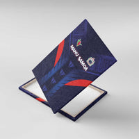 Rugby Samoa Canvas Wall Art Siva Tau Spirit Sporty Vibes LT03 With Frame Navy - Polynesian Pride