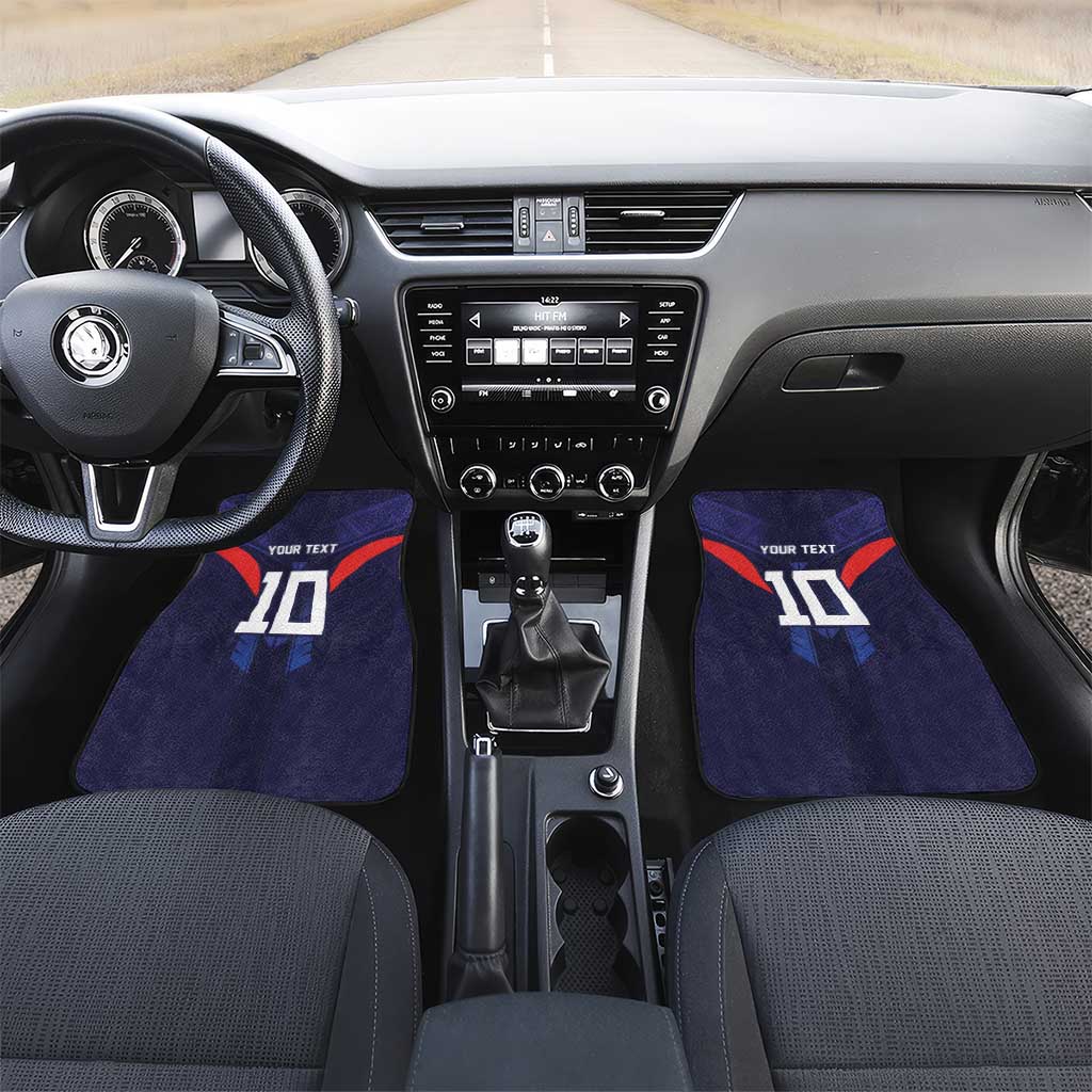 Rugby Samoa Car Mats Siva Tau Spirit Sporty Vibes LT03 Set 2pcs - Front Navy - Polynesian Pride