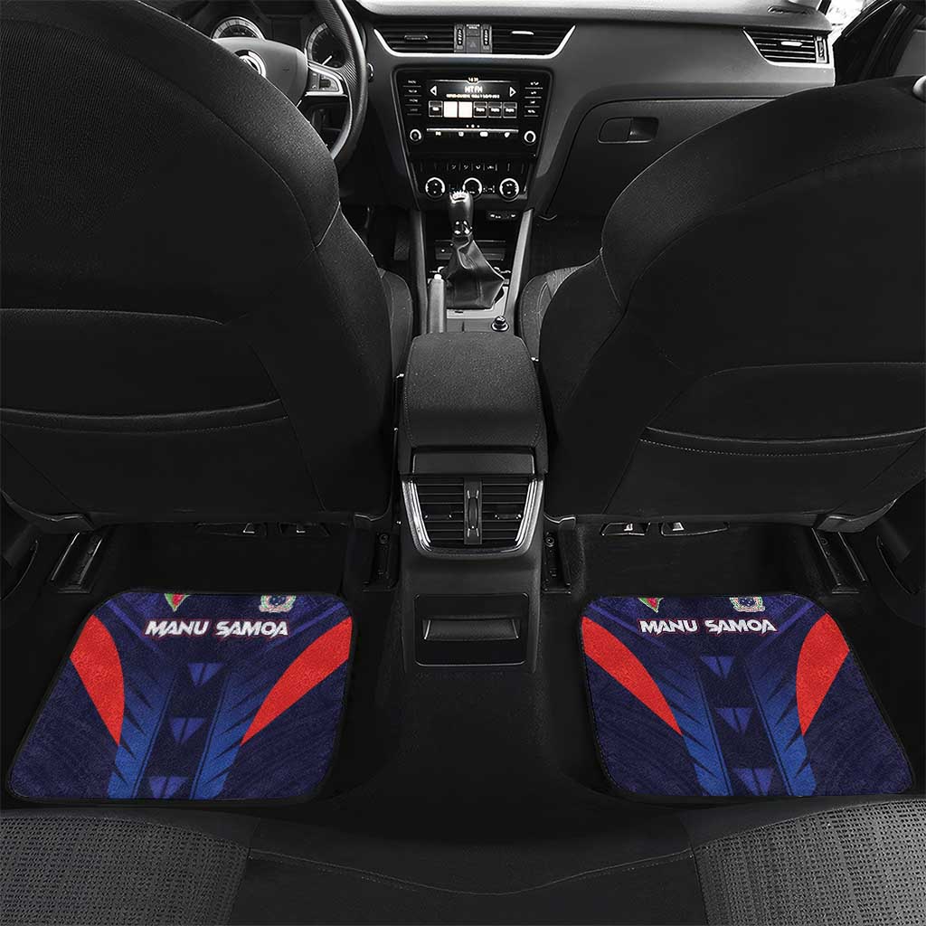 Rugby Samoa Car Mats Siva Tau Spirit Sporty Vibes LT03 Set 2pcs - Back Navy - Polynesian Pride