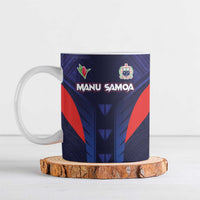 Custom Rugby Samoa Ceramic Mug Siva Tau Spirit Sporty Vibes LT03 Navy - Polynesian Pride