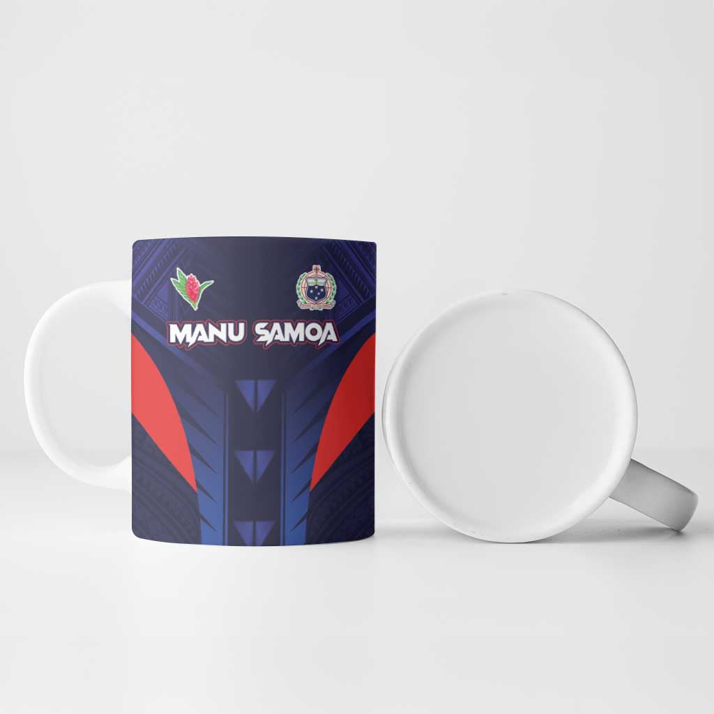 Custom Rugby Samoa Ceramic Mug Siva Tau Spirit Sporty Vibes LT03 - Polynesian Pride