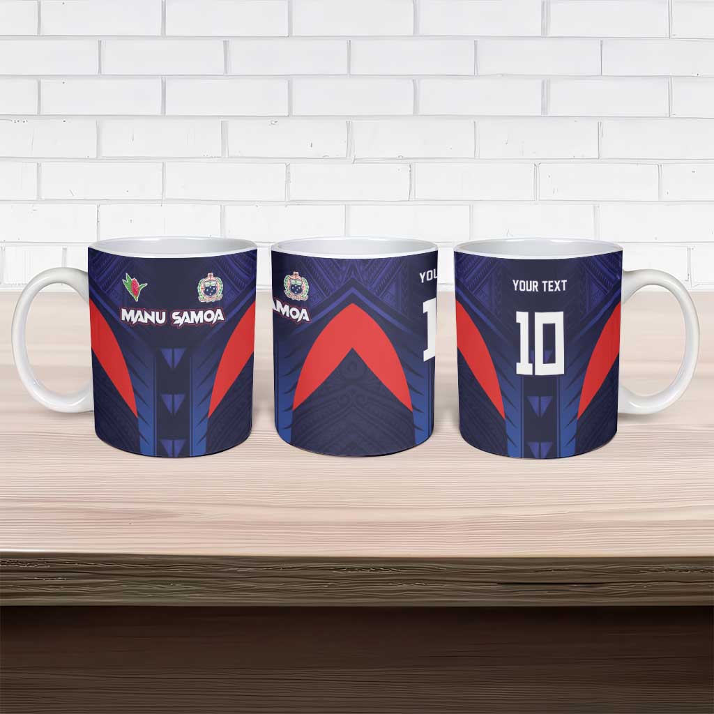 Custom Rugby Samoa Ceramic Mug Siva Tau Spirit Sporty Vibes LT03 - Polynesian Pride