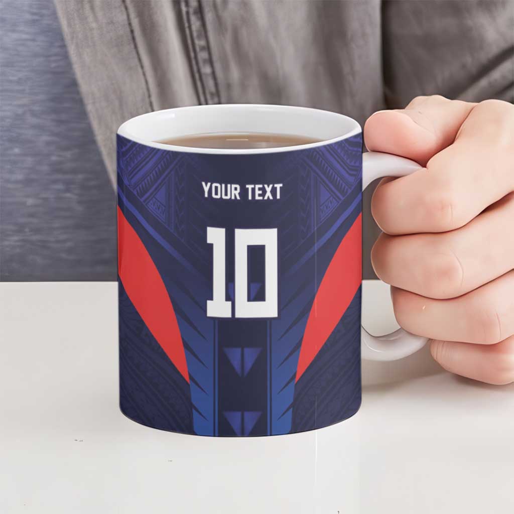 Custom Rugby Samoa Ceramic Mug Siva Tau Spirit Sporty Vibes LT03 - Polynesian Pride