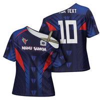 Custom Rugby Samoa Cross Shoulder Shirt Siva Tau Spirit Sporty Vibes LT03 - Polynesian Pride