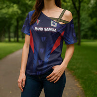 Custom Rugby Samoa Cross Shoulder Shirt Siva Tau Spirit Sporty Vibes LT03 - Polynesian Pride