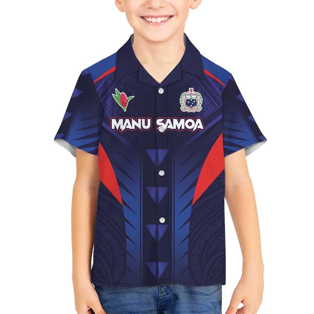 Custom Rugby Samoa Family Matching Puletasi and Hawaiian Shirt Siva Tau Spirit Sporty Vibes - Polynesian Pride