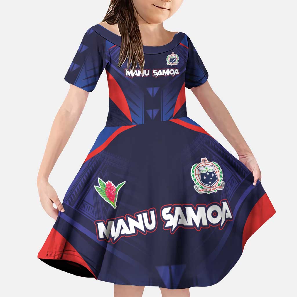 Custom Rugby Samoa Family Matching Summer Maxi Dress and Hawaiian Shirt Siva Tau Spirit Sporty Vibes - Polynesian Pride