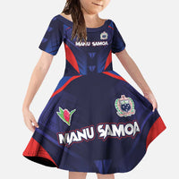 Custom Rugby Samoa Family Matching Summer Maxi Dress and Hawaiian Shirt Siva Tau Spirit Sporty Vibes - Polynesian Pride