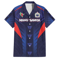 Custom Rugby Samoa Hawaiian Shirt Siva Tau Spirit Sporty Vibes LT03 Navy - Polynesian Pride