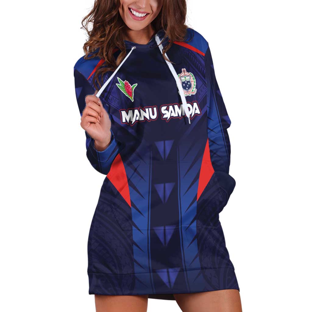 Custom Rugby Samoa Hoodie Dress Siva Tau Spirit Sporty Vibes - Polynesian Pride