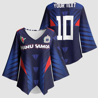 Custom Rugby Samoa Kimono Sleeve Blouse Siva Tau Spirit Sporty Vibes LT03 - Polynesian Pride
