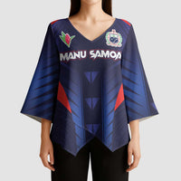 Custom Rugby Samoa Kimono Sleeve Blouse Siva Tau Spirit Sporty Vibes LT03 - Polynesian Pride