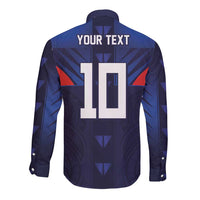 Custom Rugby Samoa Long Sleeve Button Shirt Siva Tau Spirit Sporty Vibes LT03 - Polynesian Pride