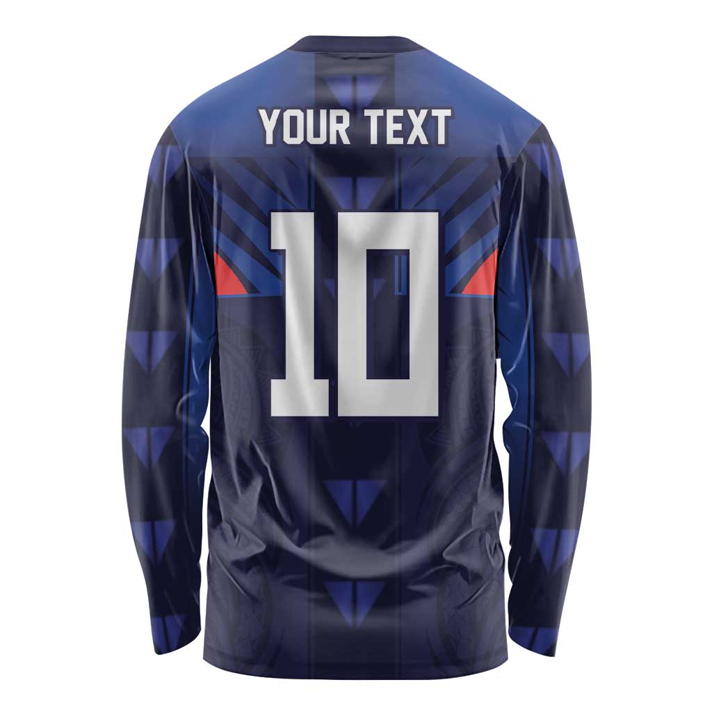 Custom Rugby Samoa Long Sleeve Shirt Siva Tau Spirit Sporty Vibes LT03 - Polynesian Pride