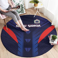 Rugby Samoa Round Carpet Siva Tau Spirit Sporty Vibes - Polynesian Pride