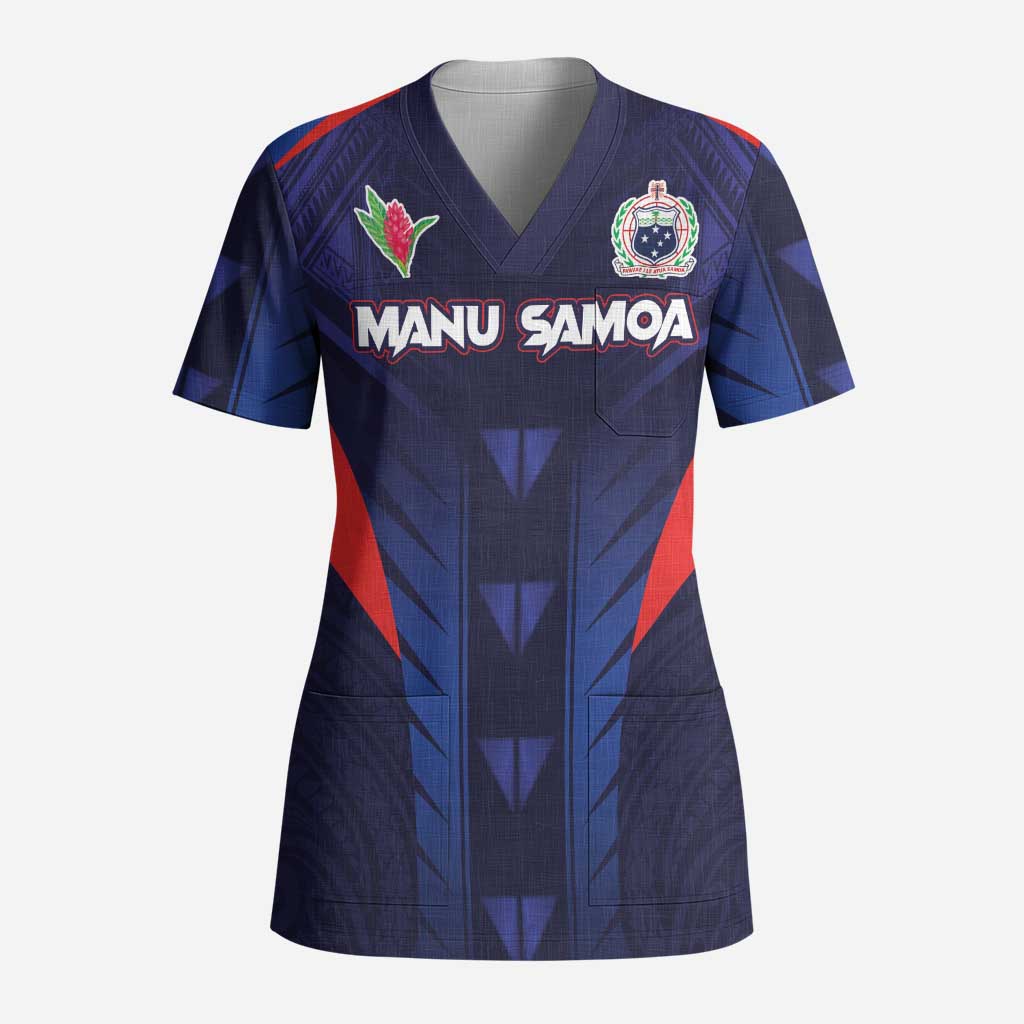 Custom Rugby Samoa Scrub Top Siva Tau Spirit Sporty Vibes - Polynesian Pride