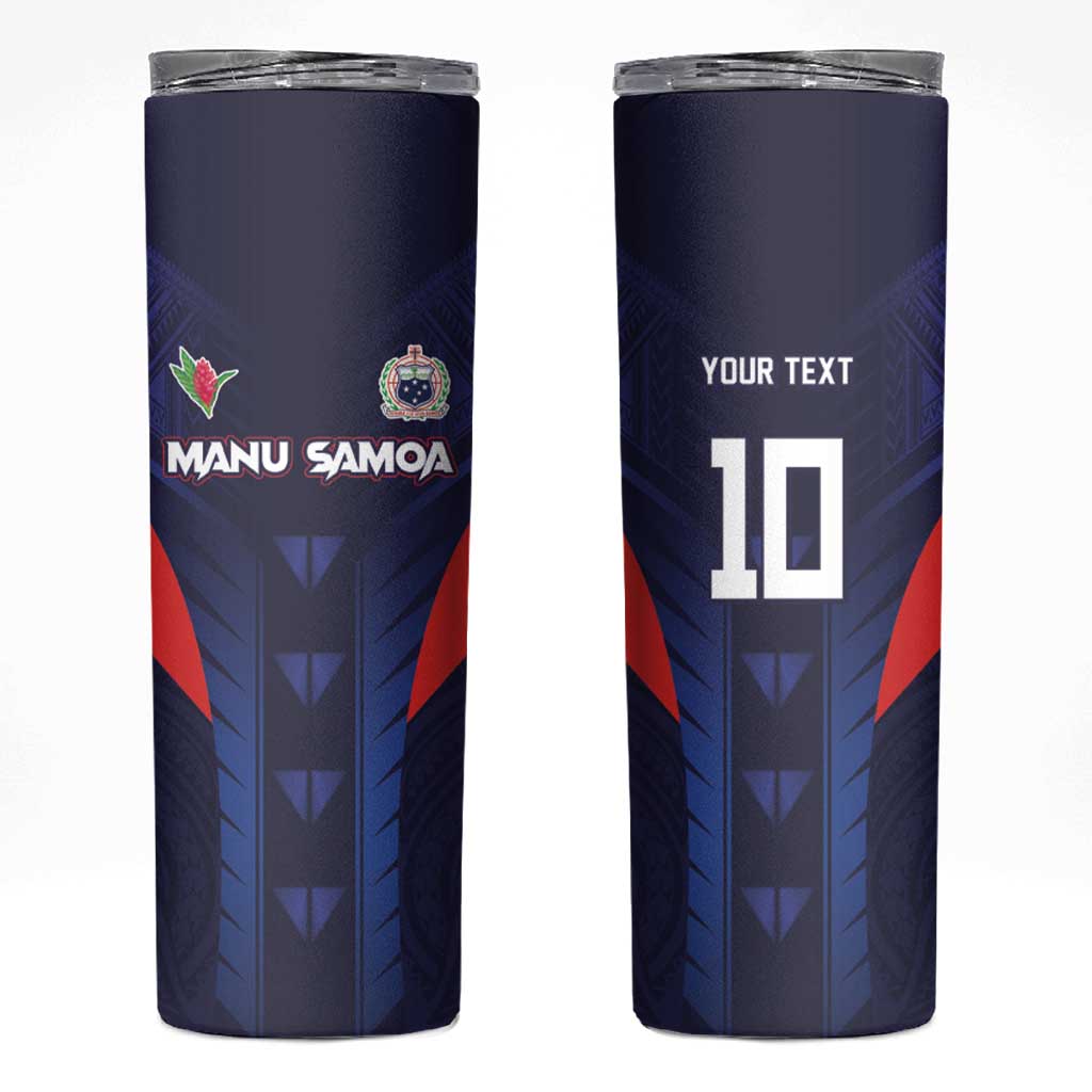 Custom Rugby Samoa Skinny Tumbler Siva Tau Spirit Sporty Vibes - Polynesian Pride