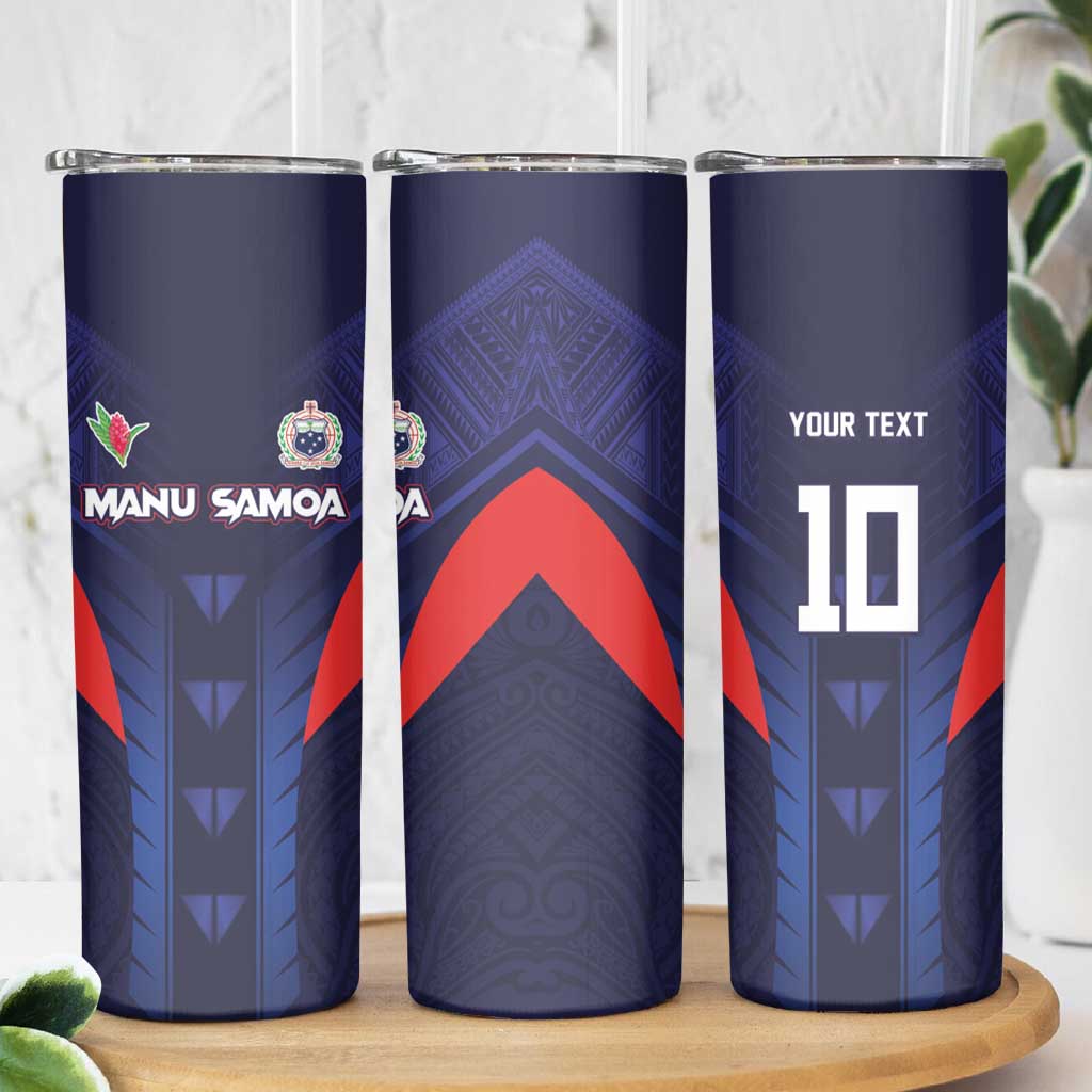 Custom Rugby Samoa Skinny Tumbler Siva Tau Spirit Sporty Vibes - Polynesian Pride