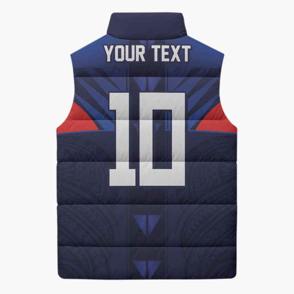 Custom Rugby Samoa Sleeveless Puffer Jacket Siva Tau Spirit Sporty Vibes LT03 - Polynesian Pride