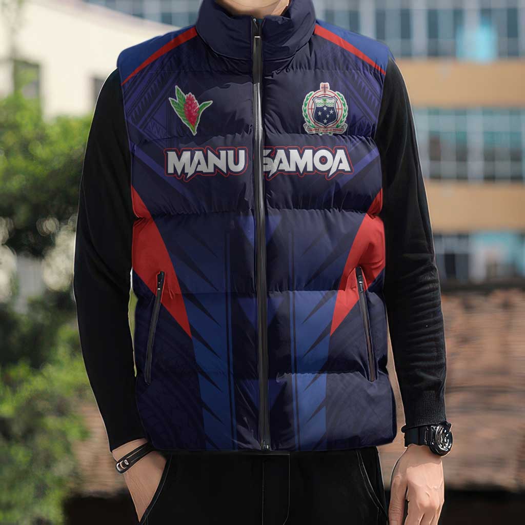 Custom Rugby Samoa Sleeveless Puffer Jacket Siva Tau Spirit Sporty Vibes LT03 - Polynesian Pride