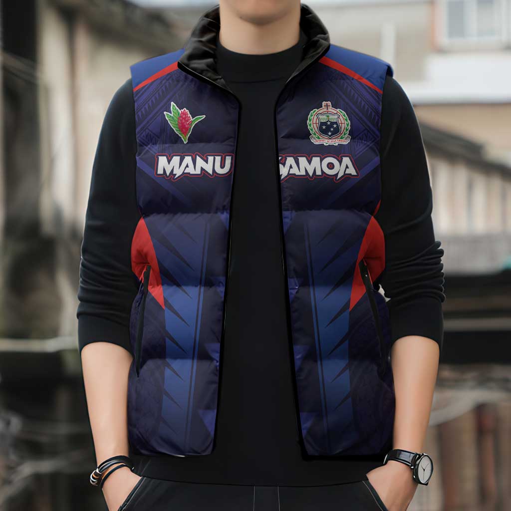 Custom Rugby Samoa Sleeveless Puffer Jacket Siva Tau Spirit Sporty Vibes LT03 - Polynesian Pride