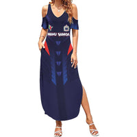 Custom Rugby Samoa Summer Maxi Dress Siva Tau Spirit Sporty Vibes - Polynesian Pride
