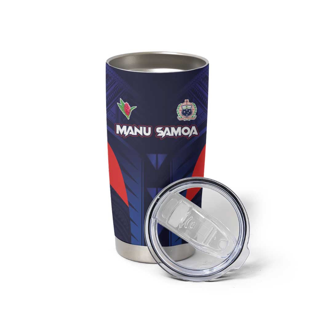 Custom Rugby Samoa Tumbler Cup Siva Tau Spirit Sporty Vibes - Polynesian Pride