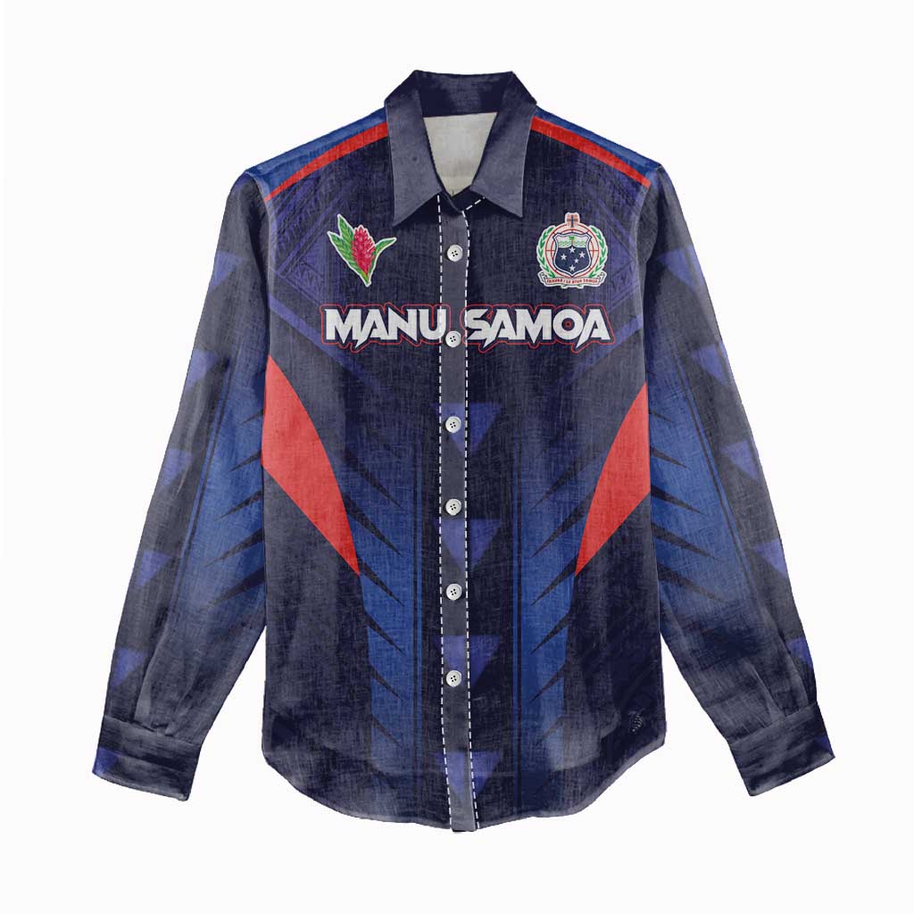 Custom Rugby Samoa Women Casual Shirt Siva Tau Spirit Sporty Vibes - Polynesian Pride