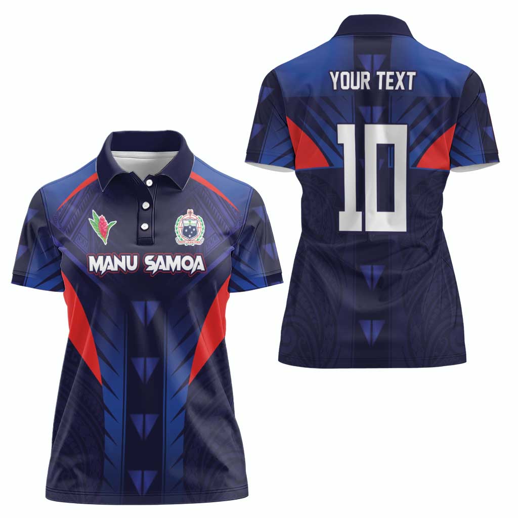 Custom Rugby Samoa Women Polo Shirt Siva Tau Spirit Sporty Vibes - Polynesian Pride
