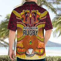 PNG Port Moresby Vipers Rugby Hawaiian Shirt Fire Vipers Mix PNG Bird Polynesian Tattoo LT03 - Polynesian Pride