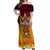 PNG Port Moresby Vipers Rugby Off Shoulder Maxi Dress Fire Vipers Mix PNG Bird Polynesian Tattoo LT03 Women Yellow - Polynesian Pride