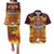Custom PNG Port Moresby Vipers Rugby Couples Matching Puletasi Dress and Hawaiian Shirt Fire Vipers Mix PNG Bird Polynesian Tattoo LT03 Yellow - Polynesian Pride