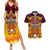 Custom PNG Port Moresby Vipers Rugby Couples Matching Summer Maxi Dress and Hawaiian Shirt Fire Vipers Mix PNG Bird Polynesian Tattoo LT03 Yellow - Polynesian Pride