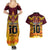 Custom PNG Port Moresby Vipers Rugby Couples Matching Summer Maxi Dress and Hawaiian Shirt Fire Vipers Mix PNG Bird Polynesian Tattoo LT03 - Polynesian Pride