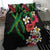 Hawaiian Tropical Flowers and Maile Pikake Bedding Set Polynesian Tribal Pattern Black Color