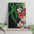 Hawaiian Tropical Flowers and Maile Pikake Canvas Wall Art Polynesian Tribal Pattern Black Color