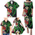 Hawaiian Tropical Flowers and Maile Pikake Family Matching Puletasi and Hawaiian Shirt Polynesian Tribal Pattern Black Color